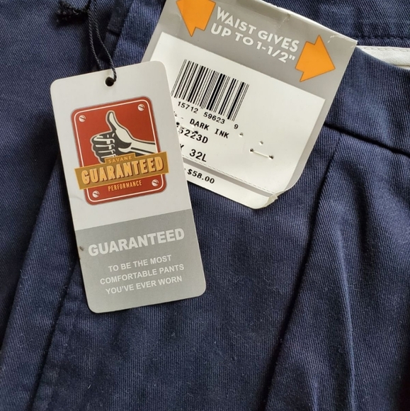 Men's 38x32 Savane pleated front khaki pants new navy blue chino dress slacks - Picture 2 of 7